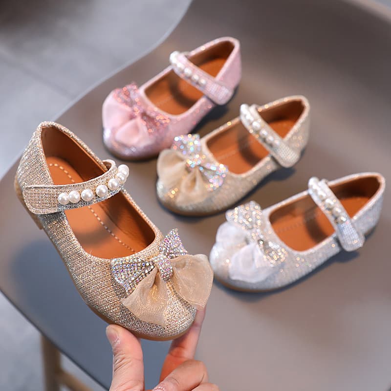 Cross-Border Spring/Autumn New Children's Flat Ballet Shoes for Girls, Soft Sole Leather Shoes, Baby Dance Shoes