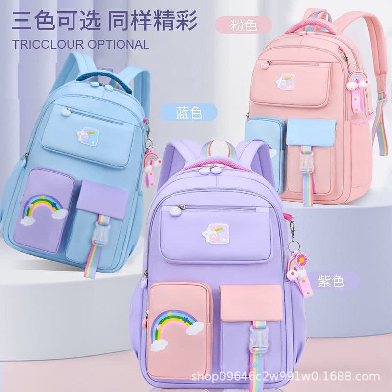 Manufacturer wholesale primary school student schoolbag female 1-3-6th grade schoolbag children's cartoon burden-reducing large-capacity backpack