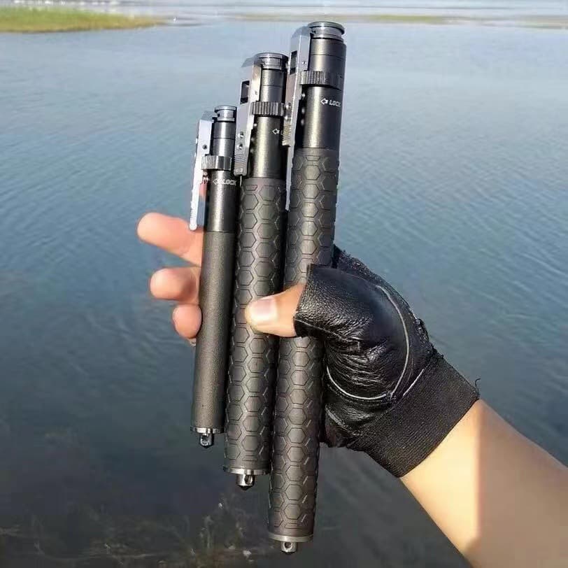 Heavy Duty Pen Self-Defense Expandable Baton Three-Section Stick Spring-Loaded Car Vehicle Personal Protection Weapon with Glass Breaker End Cap