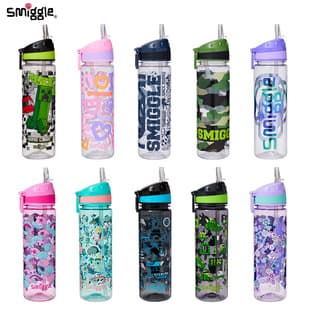 Australian Smiggle Tritan Straw Plastic Water Bottle for Kids, Boys and Girls, Students, Transparent Cup, Portable Bottle