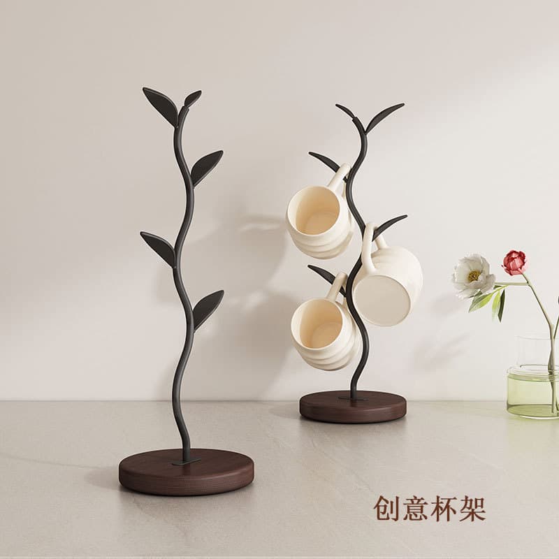 Creative ornaments tree cup holder home living room decoration cup holder upside down tea cup storage rack entrance key storage