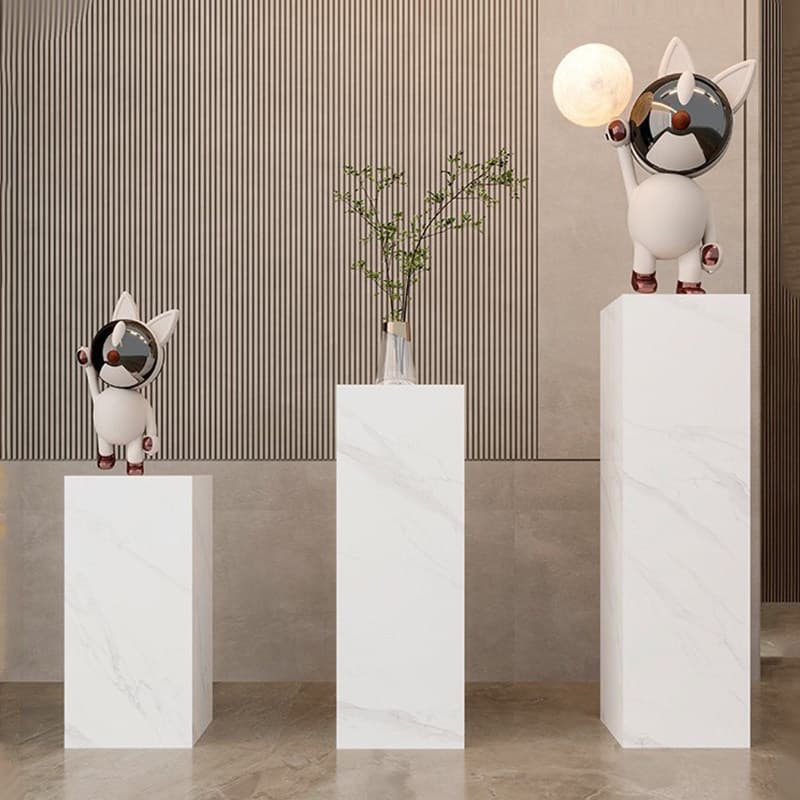 Pandora Snow Mountain White Entrance Living Room Hotel Lobby Sculpture Model Room Decoration Flower Stand Ornaments Slate Base