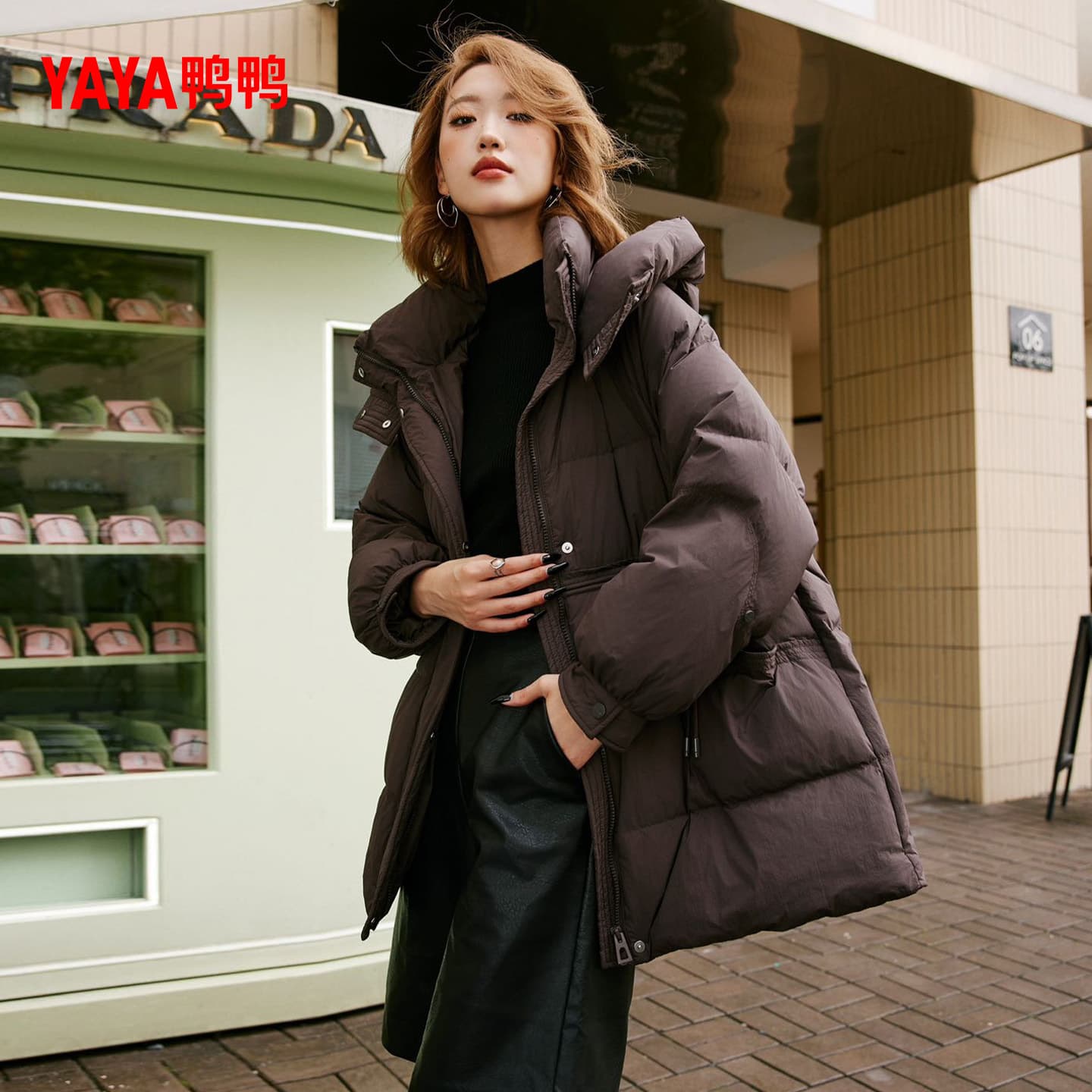 Yaya Down Jacket Women's 2025 Winter New Fashion Casual Loose Fit Duck Down Coat F