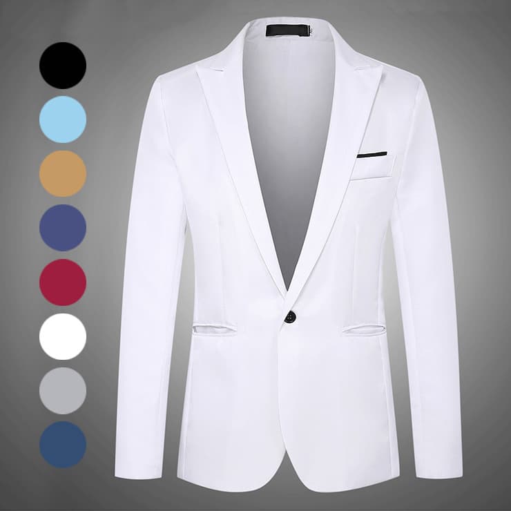 Fashion Casual Blazer for Men Slim Fit Business Suit Jacket One Button Cross-border Drop Shipping