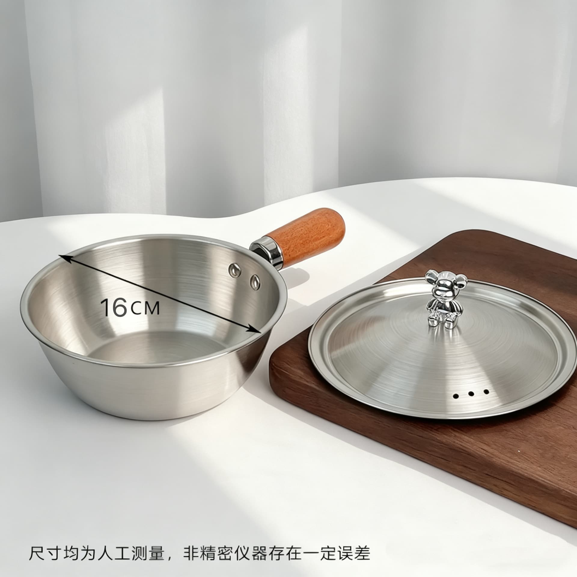 Stainless Steel Instant Noodle Bowl for One Person, Small Milk Pot, Salad Bowl, Multi-Functional Mini Handle Pot
