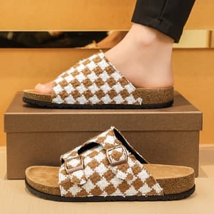 2026 Summer Autumn Couple Cross-Border Birkenstock Soft Cork Sandals, Mule Style with Buckle Casual Beach Sandals