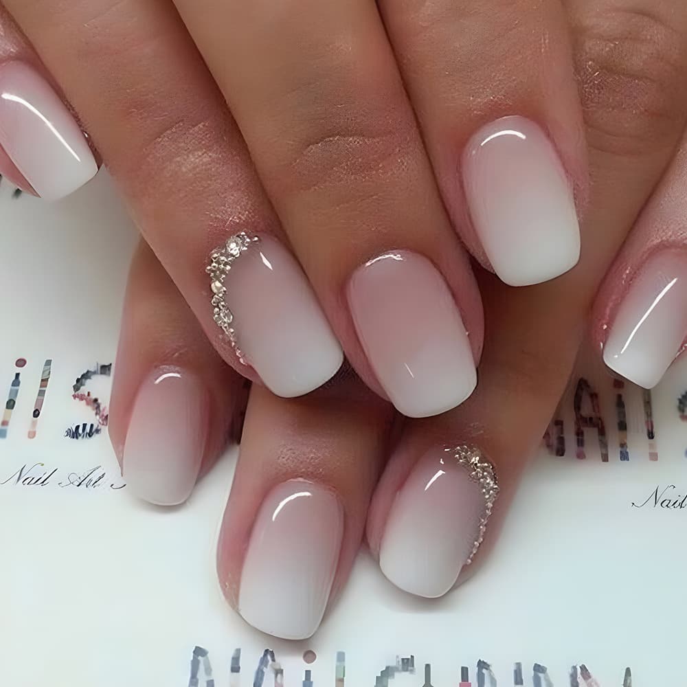 Hot-selling European and American wear nail tips gradient jelly pink nail art false nail stickers finished nail art wholesale nails