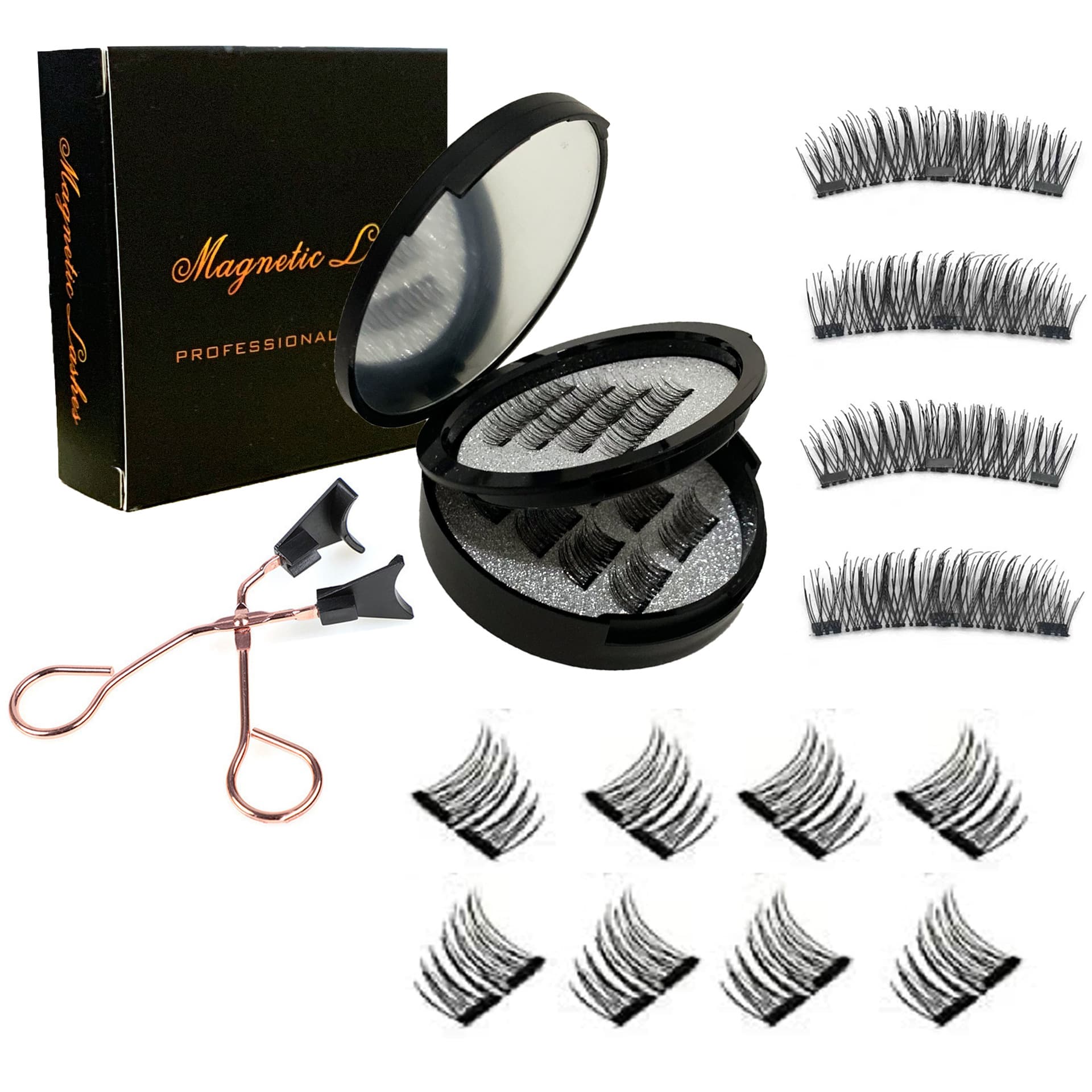 Magnetic Eyelash Clip Set 16 Pieces 24p-3 Half Eye Double Magnet Suitable For Beauty Skin Care Makeup False Eyelashes