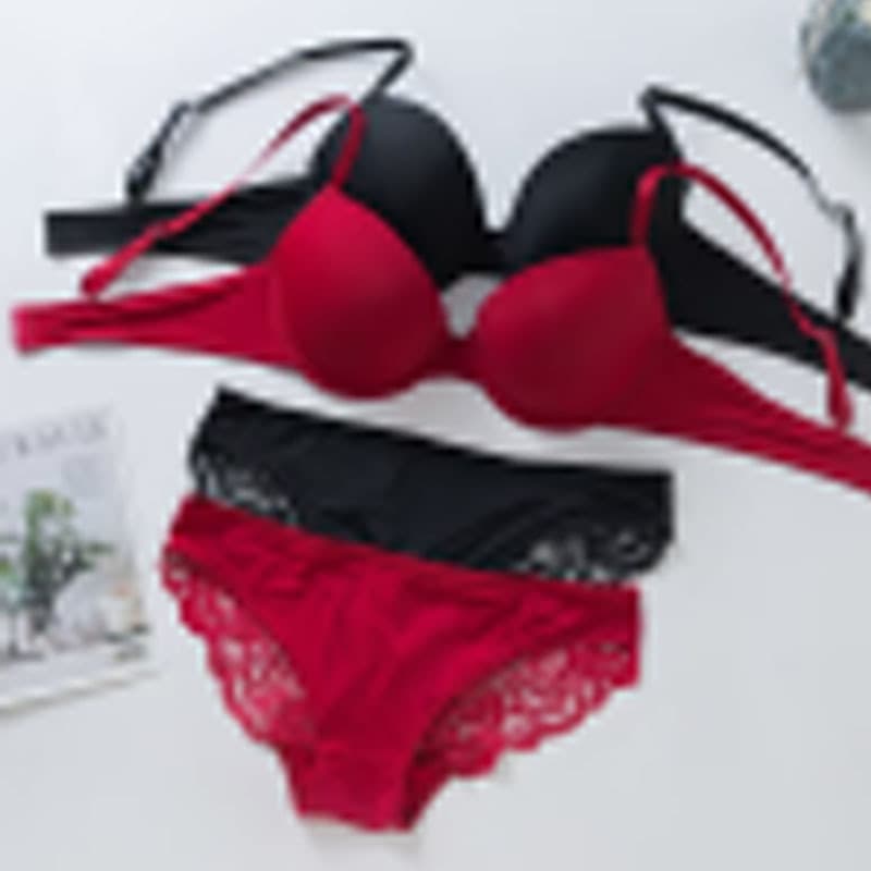 Lace Sexy Women's Bra Set, European and American Style, In Stock, Underwire Bra Set with Push-Up, Thin Upper and Thick Lower Padding