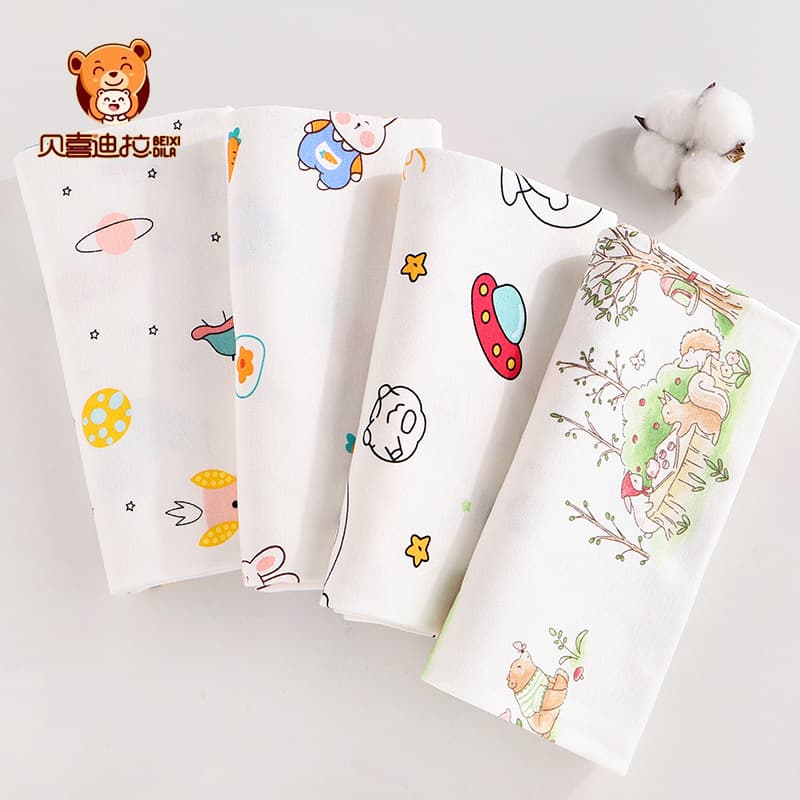 Cartoon Baby Delivery Room Wrap Single Jersey Cotton Soft Breathable Non-Stuffy Thin Swaddle Blanket Baby Wrap