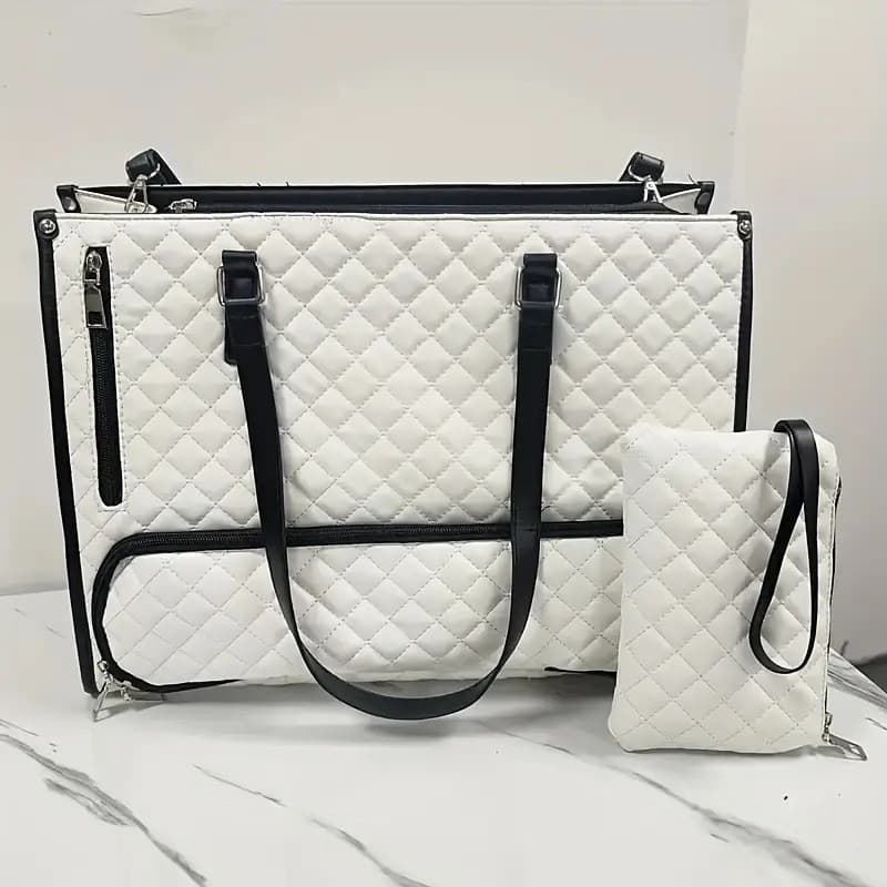 New product 2-in-1 shoulder handbag lunch bag combination bag large women's insulated lunch box women's cross-body computer bag