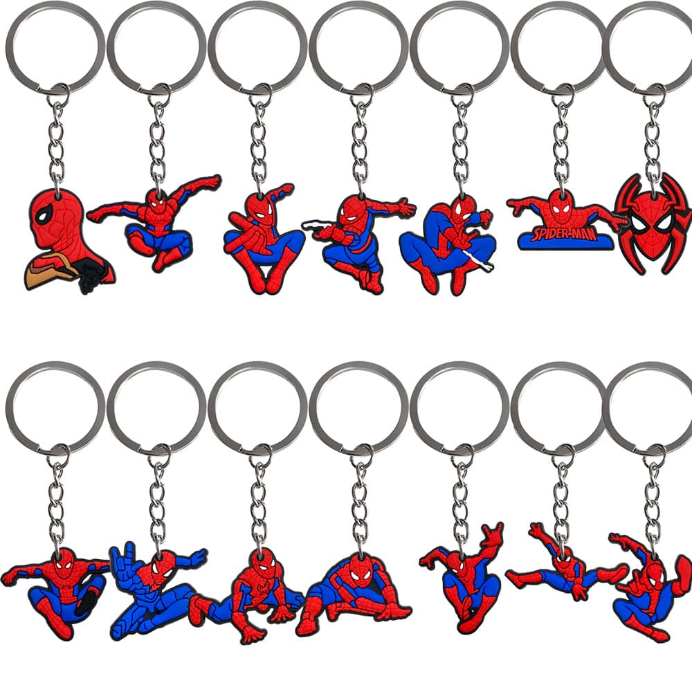 Spider-Man Soft Rubber PVC Keychain Small Pendant Bag Key Chain Free DIY Small Gift Decoration