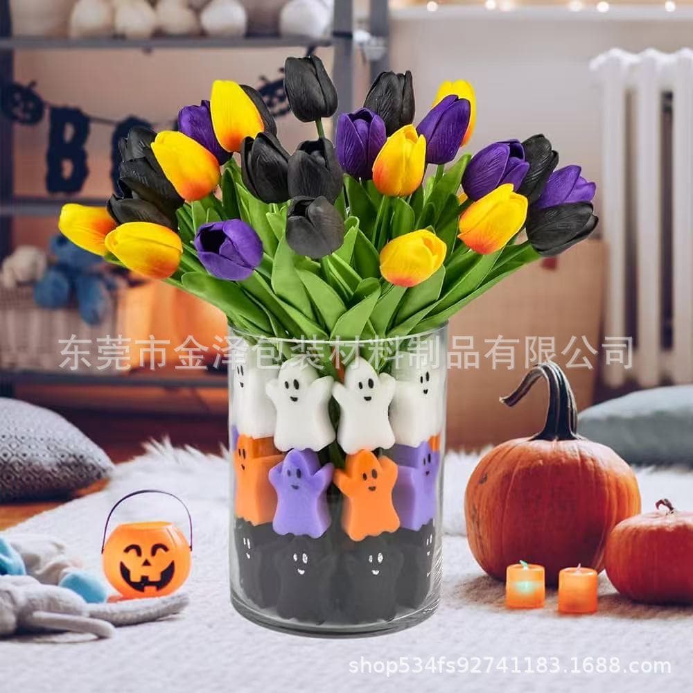 Amazon Best Seller Halloween Vase Decoration Kit - 24 Ghost Vase Centerpiece Party Decorations
