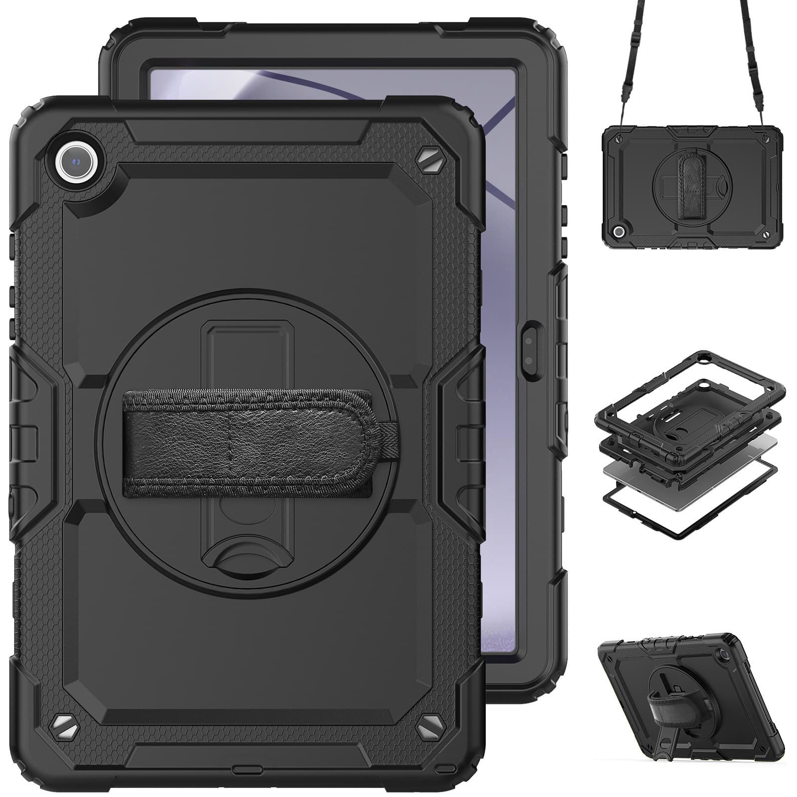 Compatible with Samsung Galaxy Tab A9+ Case, S9+ Case, A9 Plus Protective Cover, A8 Shockproof Stand, A11 Plus Shell