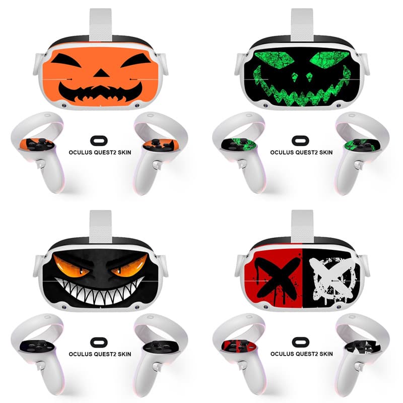 Halloween Edition Protective Sticker Set for Oculus Quest2 VR Headset and Controllers