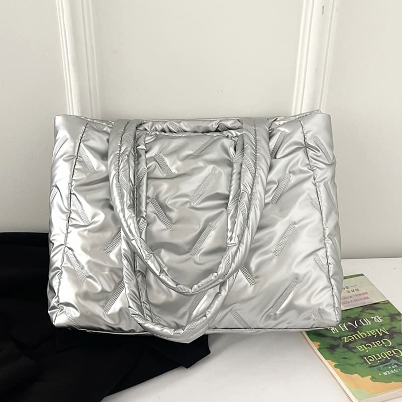 Cross-border new bags, women's bags, large-capacity cotton clothing, portable tote bags, rhombus fashion trends, large-capacity shoulder bags