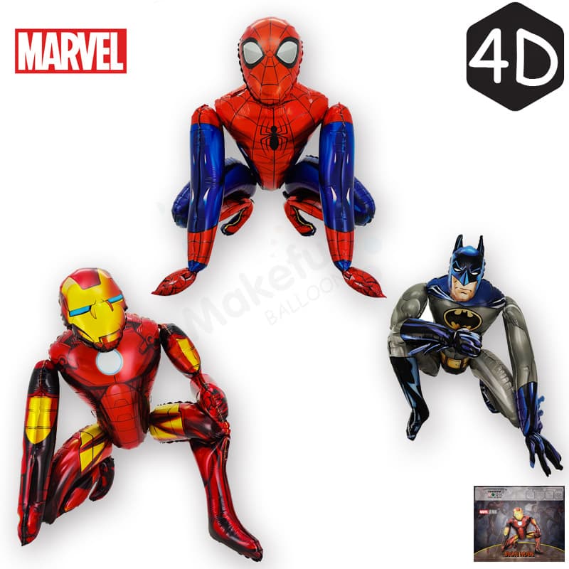 Small 4D Puzzle Spider-Man Superhero Series Theme Birthday Party Decoration Aluminum Foil Balloon
