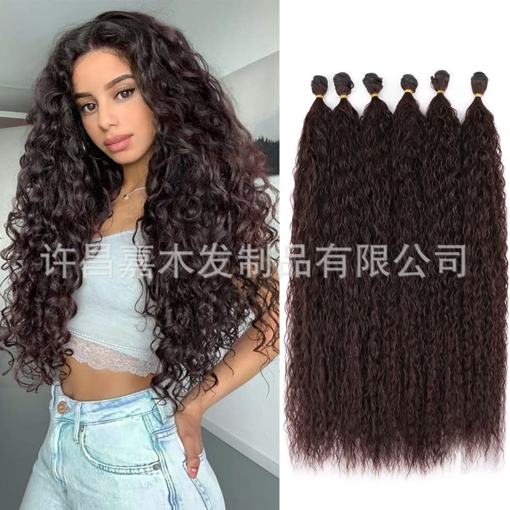European and American crochet hair extensions, dreadlocks, water ripple wig, Curly Crochet hair, small volume, chemical fiber hair curtain wig