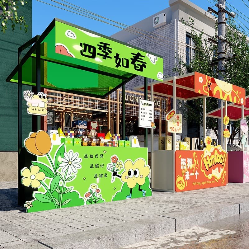 Creative snack cart display stand commercial activity scaffolding iron float night market stall rack market stall sales truck