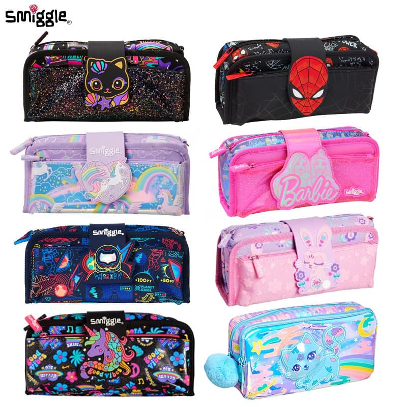Australian Smiggle Pencil Case for Kids, Cartoon Pencil Bag, Creative Student Stationery Pouch, Multifunctional Foldable Pencil Box