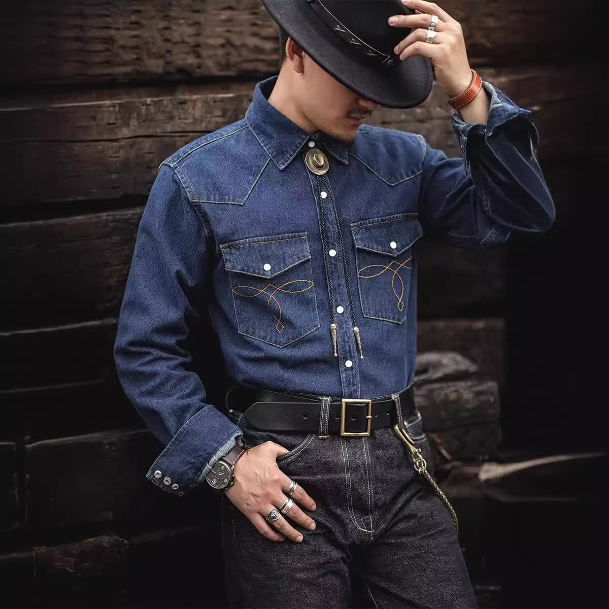 2023 Autumn/Winter New Denim Shirt for Men Casual Stylish Trendy Versatile Denim Jacket Shirt