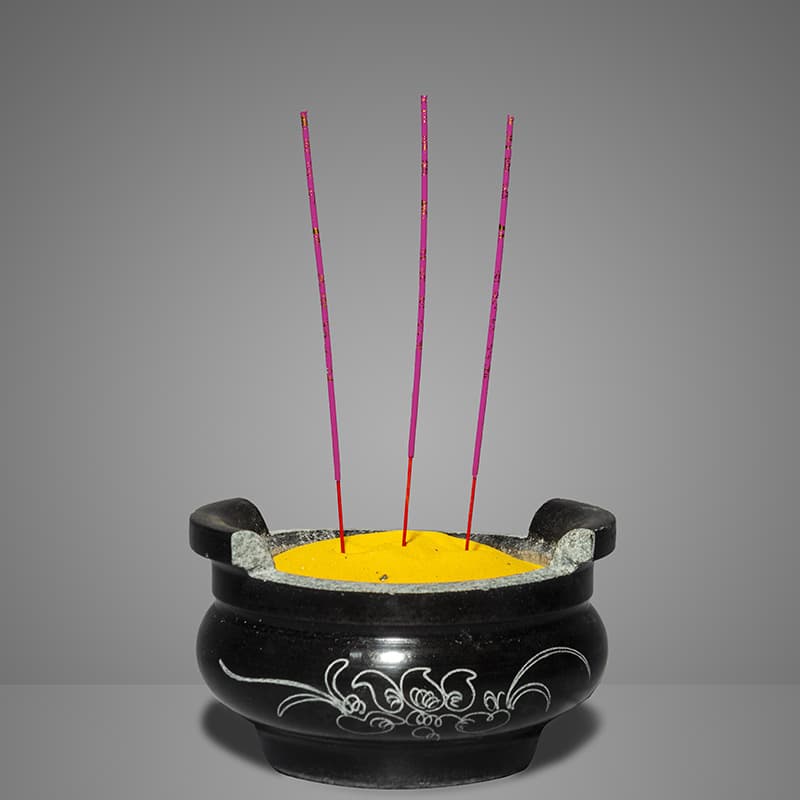 Cemetery Stone Incense Burner with Free Shipping, Round Blue Stone Carved Burner with Handles, 12-20CM
