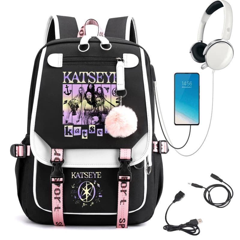 KatseyeMusic Korean Girl Group Print Backpack for Primary and Secondary School Students, Campus Backpack, Amazon Hot Seller