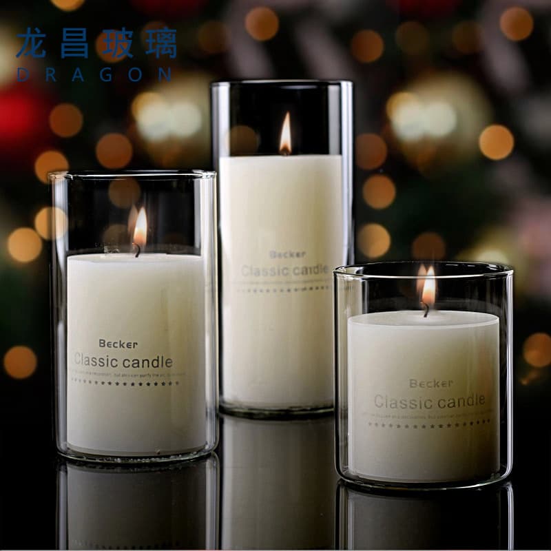 Simple Candle Cup Transparent European Style Candle Holder Empty Cup Candle Lamp Material Wedding Restaurant High Borosilicate Glass Candle Container