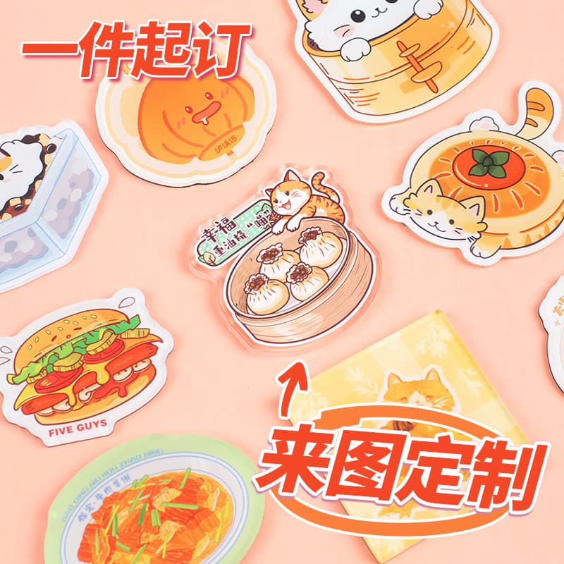 Acrylic Food Toy Fridge Magnet Custom DIY Cartoon Anime Food Epoxy Resin Magnetic Soft Magnetic Sticker Custom