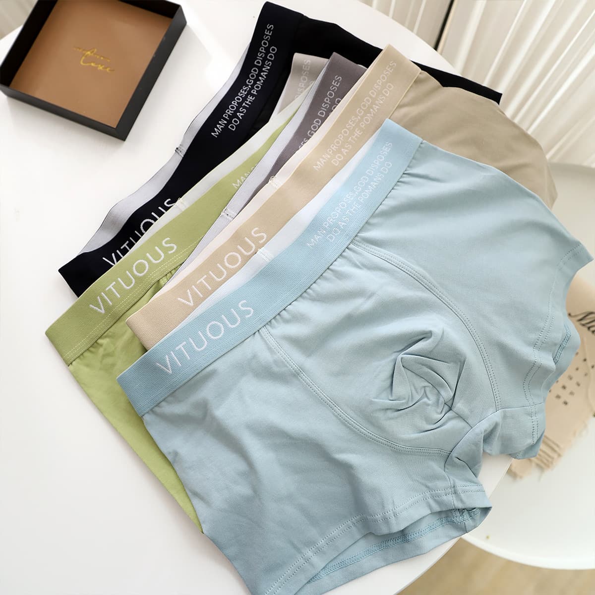Ns0152 New Color Matching Cotton Men's Underwear Letter Waist Fashion Boxer Briefs