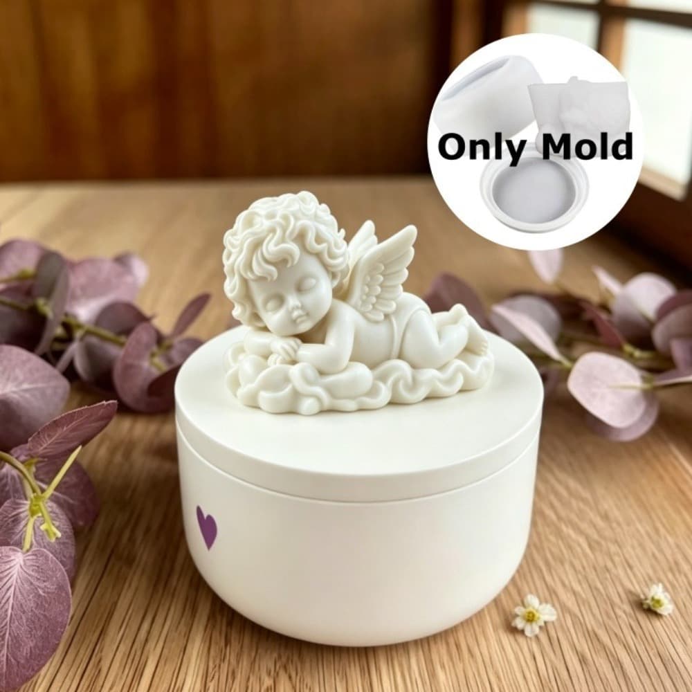 Angel Storage Jar Three-piece Silicone Mold Set European Ornament Resin Handmade DIY Pouring Storage Box Mold