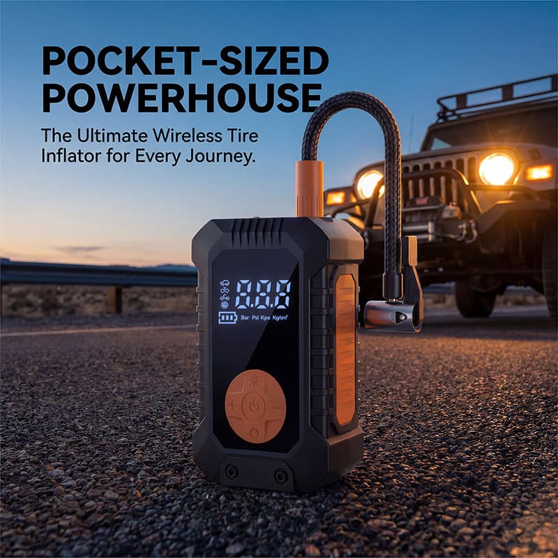 Portable Digital Display Tire Inflator, Wireless Air Pump for Car, Car Air Compressor, Car Inflator