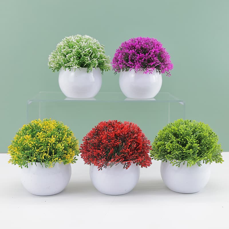 Cross-border hot selling artificial plants fake greenery indoor outdoor decoration plastic potted eucalyptus small potted plant