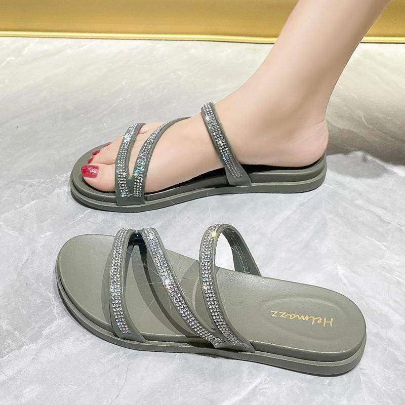 2025 Summer New Style Z-Strap Thickened Waterproof Sandals for Women, Outdoor Thick-Soled Slip-On Slippers, Fairy Internet Celebrity Style