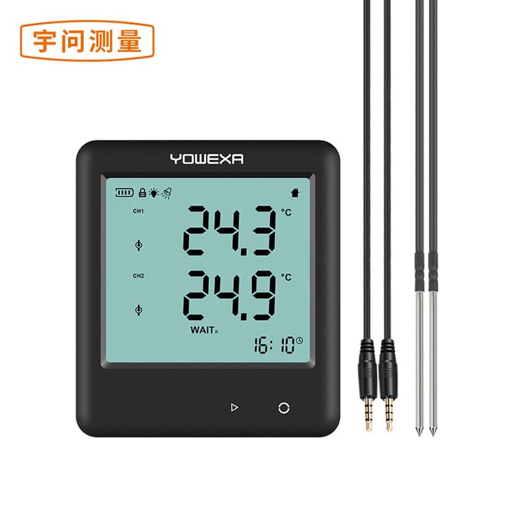 Low Temperature Recorder with Audible and Visual Alarm YDP-700E, Dual-Channel External Temperature Probe, Factory