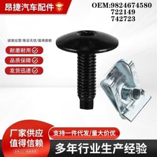 For Renault Bumper Liner Fixing Screw Torx Bolt U-Clip Nut 9824674580