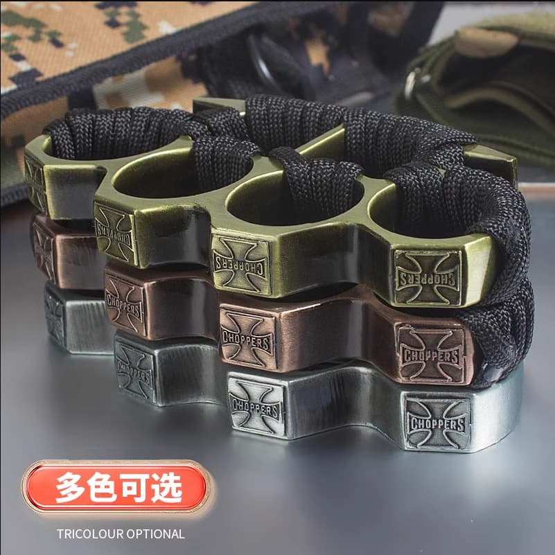 Self-Defense Palm Support Knuckle Duster Four-Finger Boxing Ring Knuckle Ring Car Window Breaker Survival Alloy Boxing Knuckle Iron Buckle