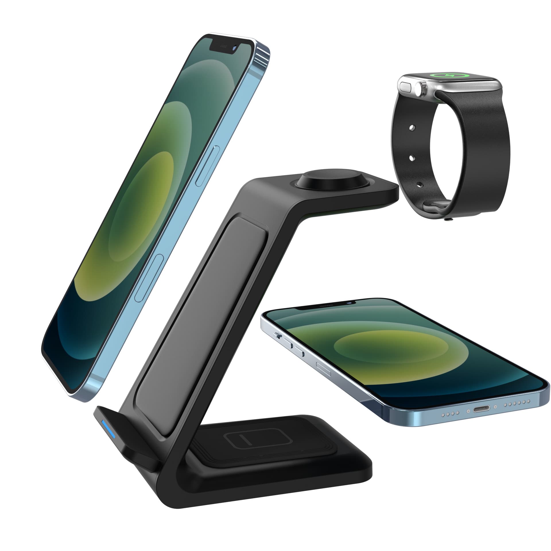 New 3-in-1 Wireless Charger Stand for Apple iPhone Watch Earbuds Wireless Charger