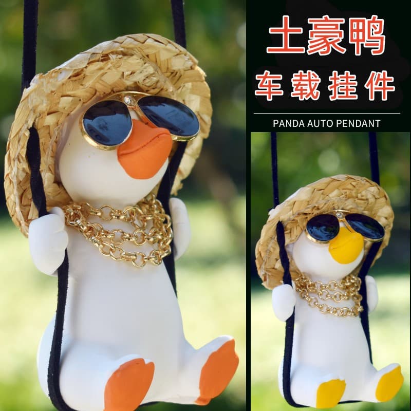 Cross-border automotive supplies car swing duck rearview mirror pendant Halloween car interior decoration duck car hanger