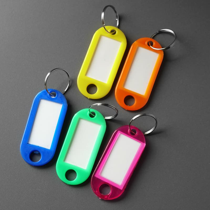Amazon Hot Selling Plastic Pp Keychain Labels For Luggage Hotel Key Cards Classification Number Plates Office Accessories