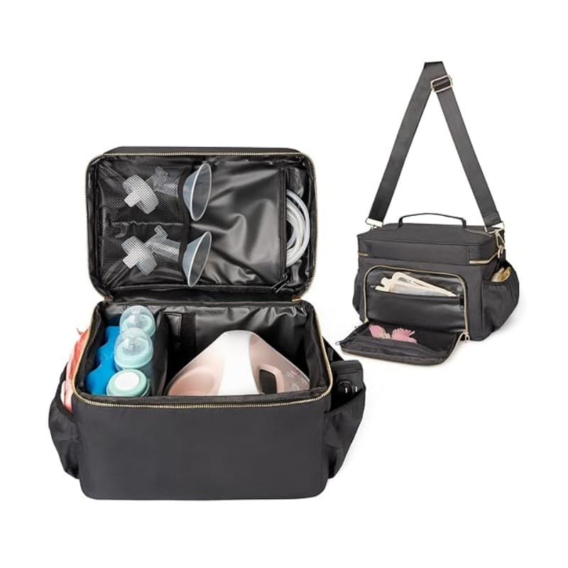 New Portable Mom Shoulder Bag Breast Pump Storage Multi-Compartment Bag Baby Bottle Milk Storage Baby Diaper Bag