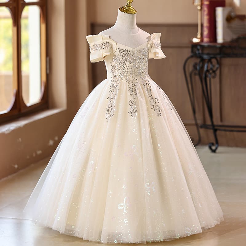 Girls' Cross-Border Princess Dress, Tulle Princess Dress, Fairy Birthday Children's Gown, Fairy Hostess Dress