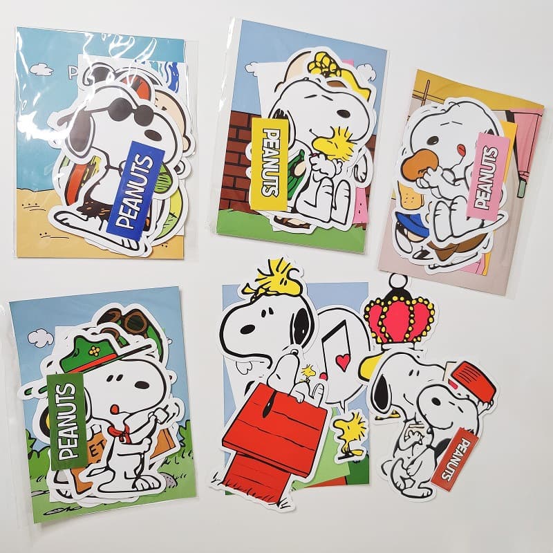 Korean Ins Snoopy Large Luggage Sticker Wall Sticker Phone Sticker Journal Material Journal Sticker Creative Fun