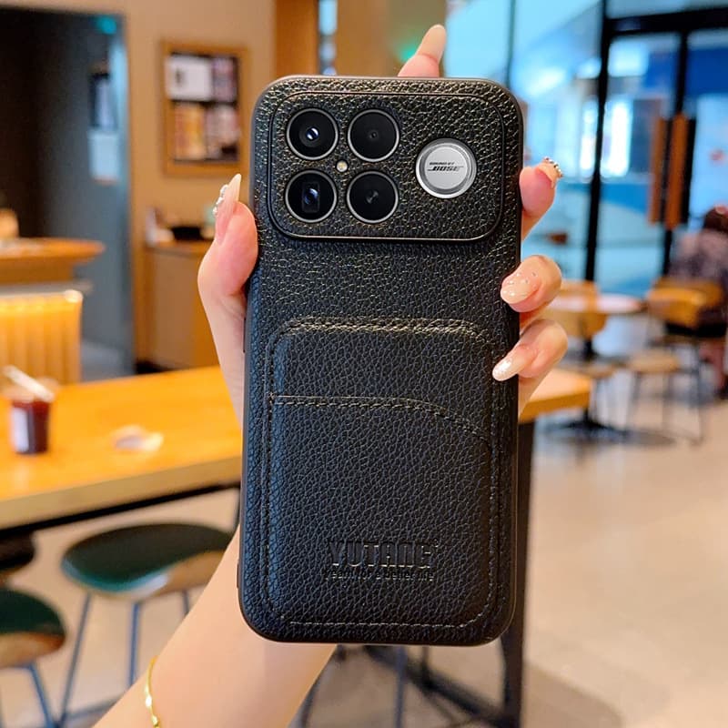 Case for Redmi K90 Ultra POCO F8 PRO Card Holder K90 Pro Max Lychee Texture Max Soft
