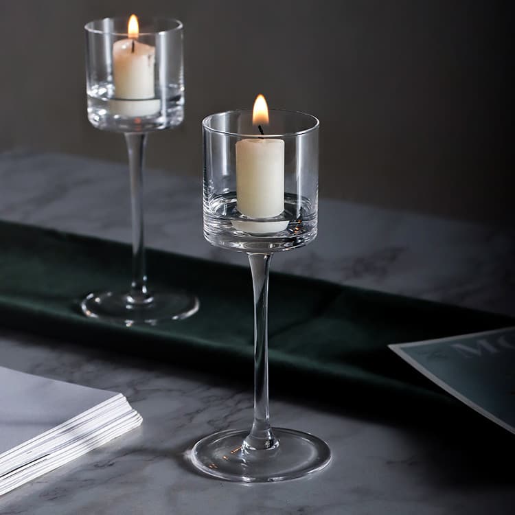 Christmas candle holder, transparent tall candle holder, table decoration, scented candle cup, tall crystal cup, Thanksgiving candle holder