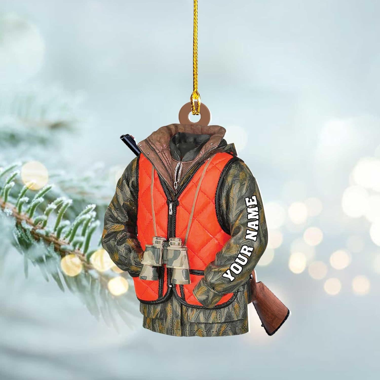 2024 Personalized Hunting Acrylic Flat Decoration Pendant Christmas Pendant Gift for Hunting Lovers