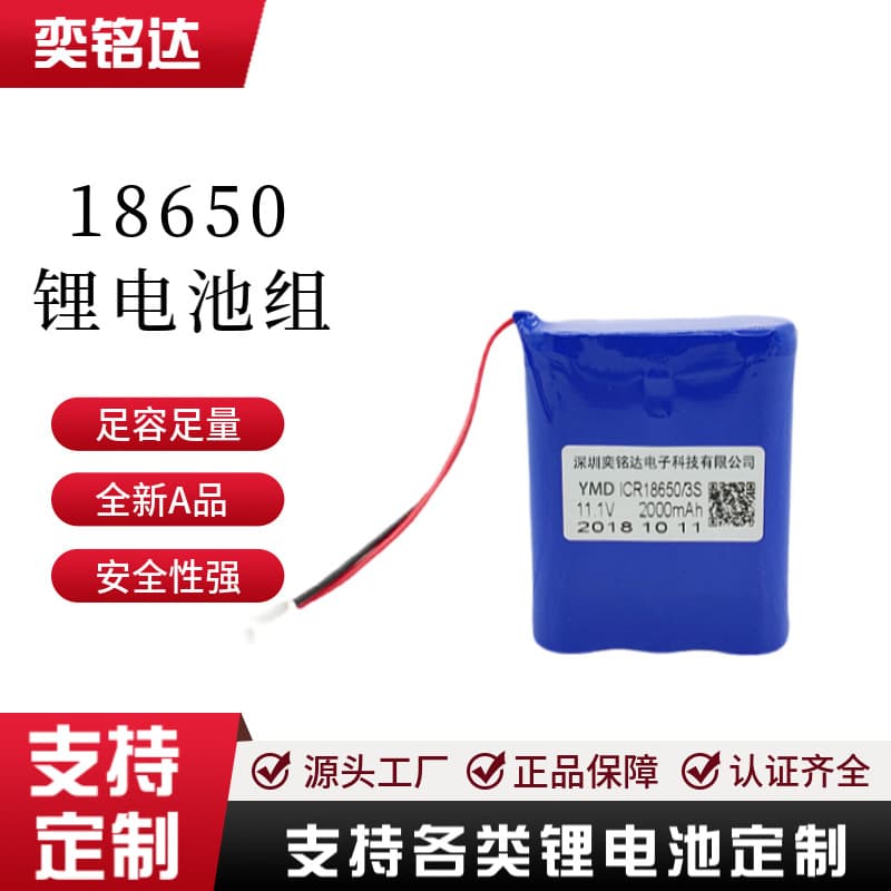 Customizable 18650 Lithium Battery Pack, High Capacity 11.1V 2000mAh Polymer Lithium Battery for Children's Early Education