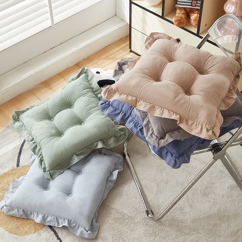 2026 Korean washed cotton side cushion square chair cushion butt cushion seat cushion floor mat futon mat wholesale