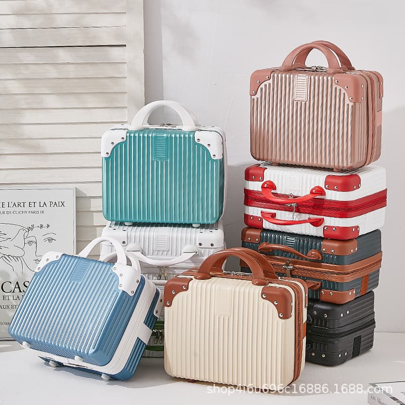 Women's small hand-held luggage case, travel storage bag, small leather suitcase, 14-inch hand-held suitcase wholesale.