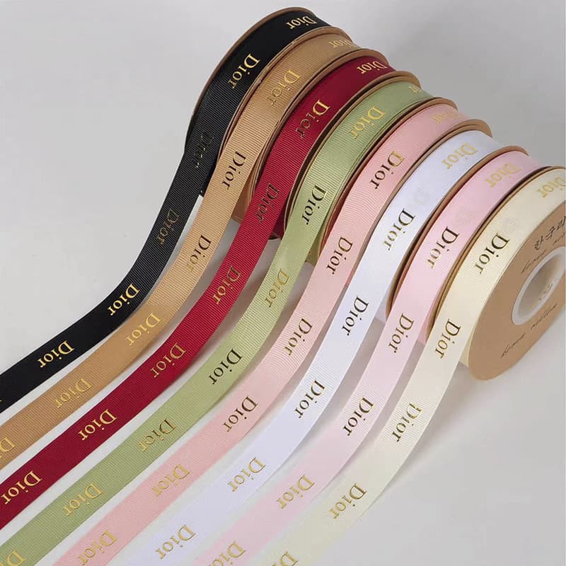 Chinese Valentine's Day hot stamping threaded ribbon flowers bouquet packaging ribbon tie letter ribbon floral flower shop material wholesale